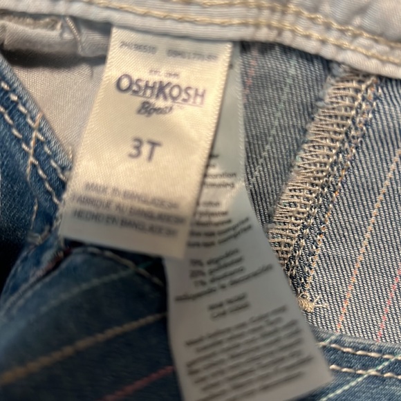 OshKosh B’Gosh Toddler Girl’s Rainbow striped bibed overhauls NWT Size 3 - Picture 5 of 5